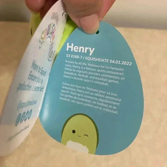 NWT Squishmallow Henry the Turtle Backpack Clip Charm 3" - Picture 4 of 4